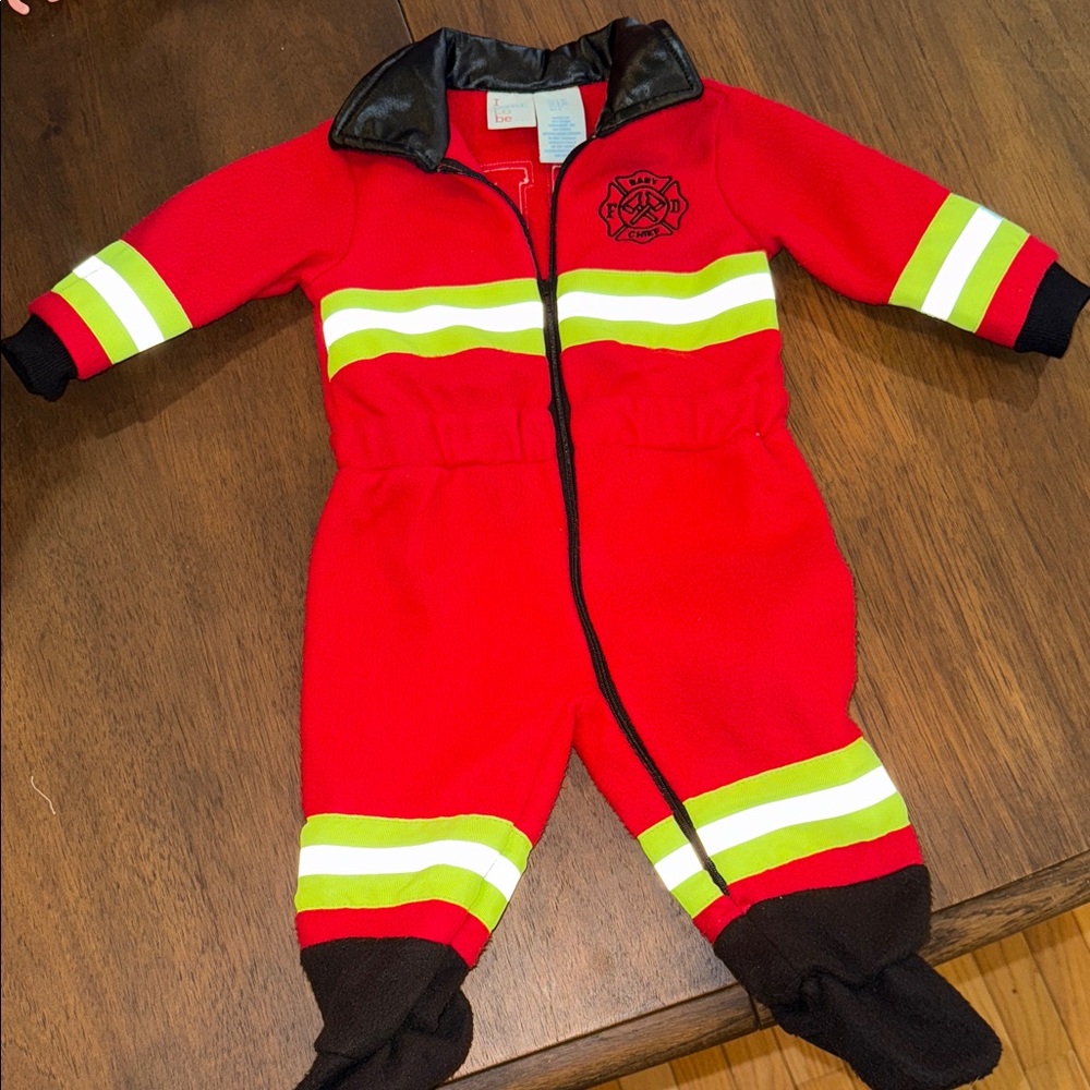 Vintage Firefighter Kids Sleeper Footy Costume, 6-9 Months